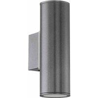 Eglo Cylindrical Exterior Wall Lamp In Anthracite Zinc Plated Steel, Grey