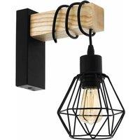 Eglo Industrial Interior Wall Light With Caged Shade, Multi