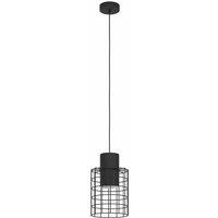 Eglo Industrial Single Pendant In Steel Black Finish, Multi