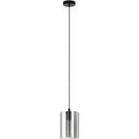 Eglo Smoked Black Glass Single Pendant, Black