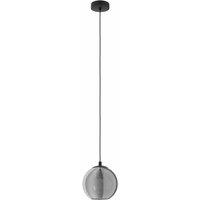 Eglo Smoked Black Glass Spherical Pendant, Black