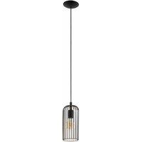 Eglo Rounded Caged Single Pendant In Black And Copper, Multi