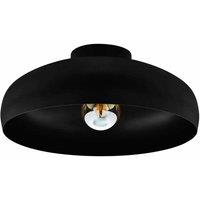 Eglo Rounded Retro-style Black Steel Ceiling Light, Black