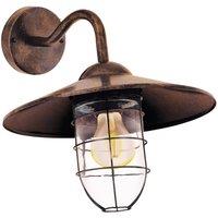 Eglo Traditional Style Copper Exterior Wall Lamp, Brown