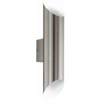 Eglo Cylindrical Modern Exterior Wall Lamp In Stainless Steel, Multi