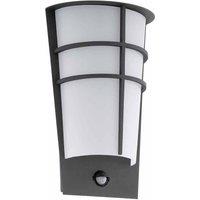 Eglo Anthracite Zinc Plated Exterior Wall Light With Sensor, Grey