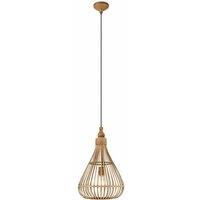 Eglo Teardrop Shaped Woven Pendant Light, Brown