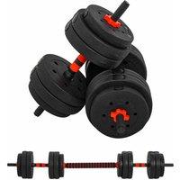 Homcom 25Kg Adjustable 2 In 1 Barbell Dumbbells Weight Set For Body Fitness