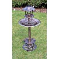 St Helens Bronze Solar Bird Bath & Feeder