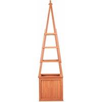Groundlevel Garden Obelisk Wooden Climber Planter - Brown, Brown
