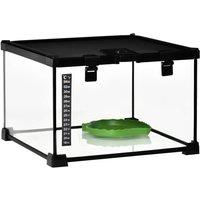 PawHut Glass Reptile Terrarium Habitats For Lizards/Frogs/Snake - 30 X 30 X 20cm, Black