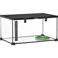PawHut Glass Reptile Terrarium For Lizards/Frogs/Snake, Black