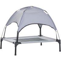 PawHut 61cm UV Protecting Elevated Cooling Dog Bed - Grey, Grey