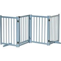 PawHut Freestanding Pet Gate For Doorways/Stairs - Blue And Grey, Blue