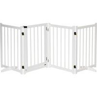 PawHut Freestanding Pet Gate For Doorways/Stairs - White, White