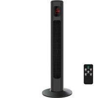 Homcom 38 Inch Led Tower Fan 70 Oscillation 3 Speed 3 Mode Remote Controller Grey