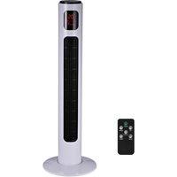 Homcom 38 Inch Led Tower Fan 70 Oscillation 3 Speed 3 Mode Remote Controller White