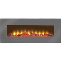 Sureflame 1.8kW Wm-9505 Electric Wall Mounted Fire With Remote In Grey 42 Inch, Grey