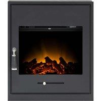 Adam 2kW Oslo Electric Inset Stove In Black With Remote Control, Black