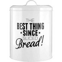 Interiors By Ph Novelty Bread Bin, Metal, Powder Paint, White