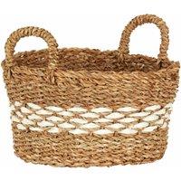 Interiors By Ph Round Seagrass Basket, Natural / White