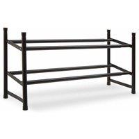 Interiors By Ph Shoe Rack, 2 Tier, Matte Black, Black