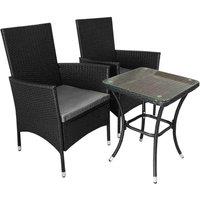 Jardi Rattan Bistro Set Black, Black