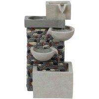Gardenkraft Outdoor Polyresin Pebbles Fountain - Grey, Grey