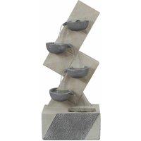 Gardenkraft Outdoor Polyresin Four Bowls Fountain - Grey, Grey