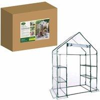Gardenkraft Walk In Pvc Plastic Garden Greenhouse With 4 Shelves - Clear, Clear