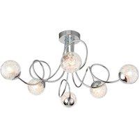 Crossland Grove Corfe 6 Ceiling Light, Silver