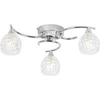 Crossland Grove Lulworth 3 Ceiling Lamp Chrome, Silver