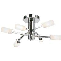 Crossland Grove Oxbridge 6 Ceiling Lamp Chrome, Silver