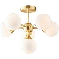 Crossland Grove Axminster 6 Ceiling Light Brushed Gold, Gold