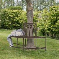 Crossland Grove Oxfordshire Outdoor Tree Bench Seat Ember, Brown