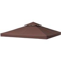 Outsunny 3m 2 Tier Replacement Gazebo Canopy - Coffee, Brown