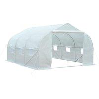 Outsunny Walk-in Portable Greenhouse Warm House Plant Shed, White