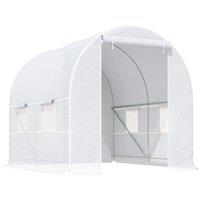 Outsunny Greenhouse Solid Frame Walk-in Garden Grow Large Insect Poly Tunnel, White