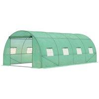 Outsunny 6x3m Polytunnel Walk-in Garden Greenhouse, Green