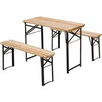 Outsunny Outdoor Foldable Picnic Table Set, Brown