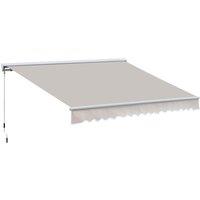 Outsunny Garden Door Awning Retractable Canopy Electric Patio Shelter 3M, Cream