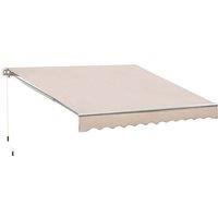 Outsunny Garden Sun Shade Canopy Retractable Awning 3 x 2.5M Cream, Cream
