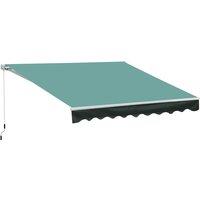 Outsunny Garden Sun Shade Canopy Retractable Awning 3 x 2.5M Green, Green