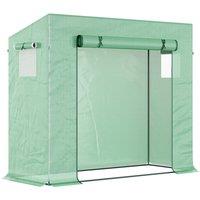 Outsunny 198x77x168cm Tomato Greenhouse Grow House With Roll Up Door, Green