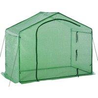 Outsunny 3.4x5.9Ft Walk-in Greenhouse Outdoor Garden Plant Shelter Steel Frame, Green