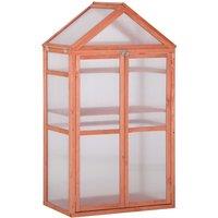 Outsunny 80x47x138cm Wood Cold Frame Greenhouse For Plants Pc Board Orange, Orange