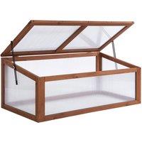 Outsunny Square Wooden Outdoor Greenhouse For Plants Pc Board 100 x 65 x 40cm, Brown