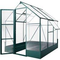Outsunny Walk-in Greenhouse Garden Polycarbonate Aluminium W/ Smart Window 6x6Ft, Clear