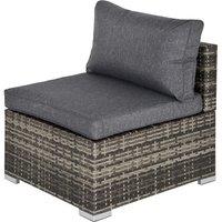 Outsunny Garden Furniture Rattan Single Middle Sofa - Grey, Grey