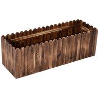Outsunny Raised Wooden Flower Bed, Brown